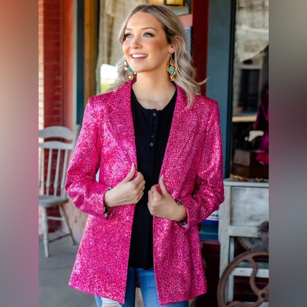 Pink Sequined Blazer